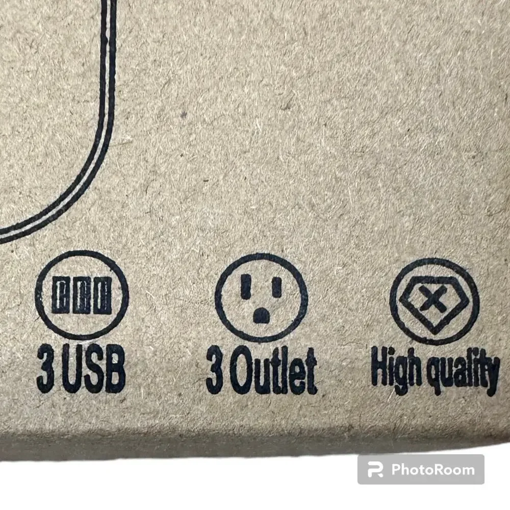 Power Strip Surge Protector 3 AC Outlets 3 illuminated USB Charging Station